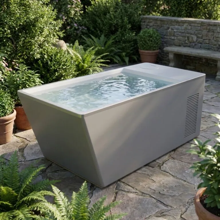 Casa Blui Glacé Eisbad – im Garten auf Steinterrasse
