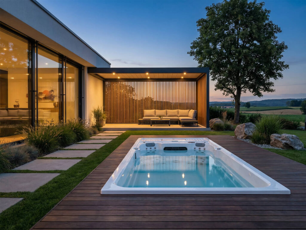 Infinitas SP4500 Swim Spa eingebaut in Terrasse